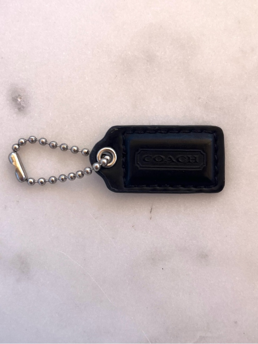 COACH Mini Leather Hang Tag, Black